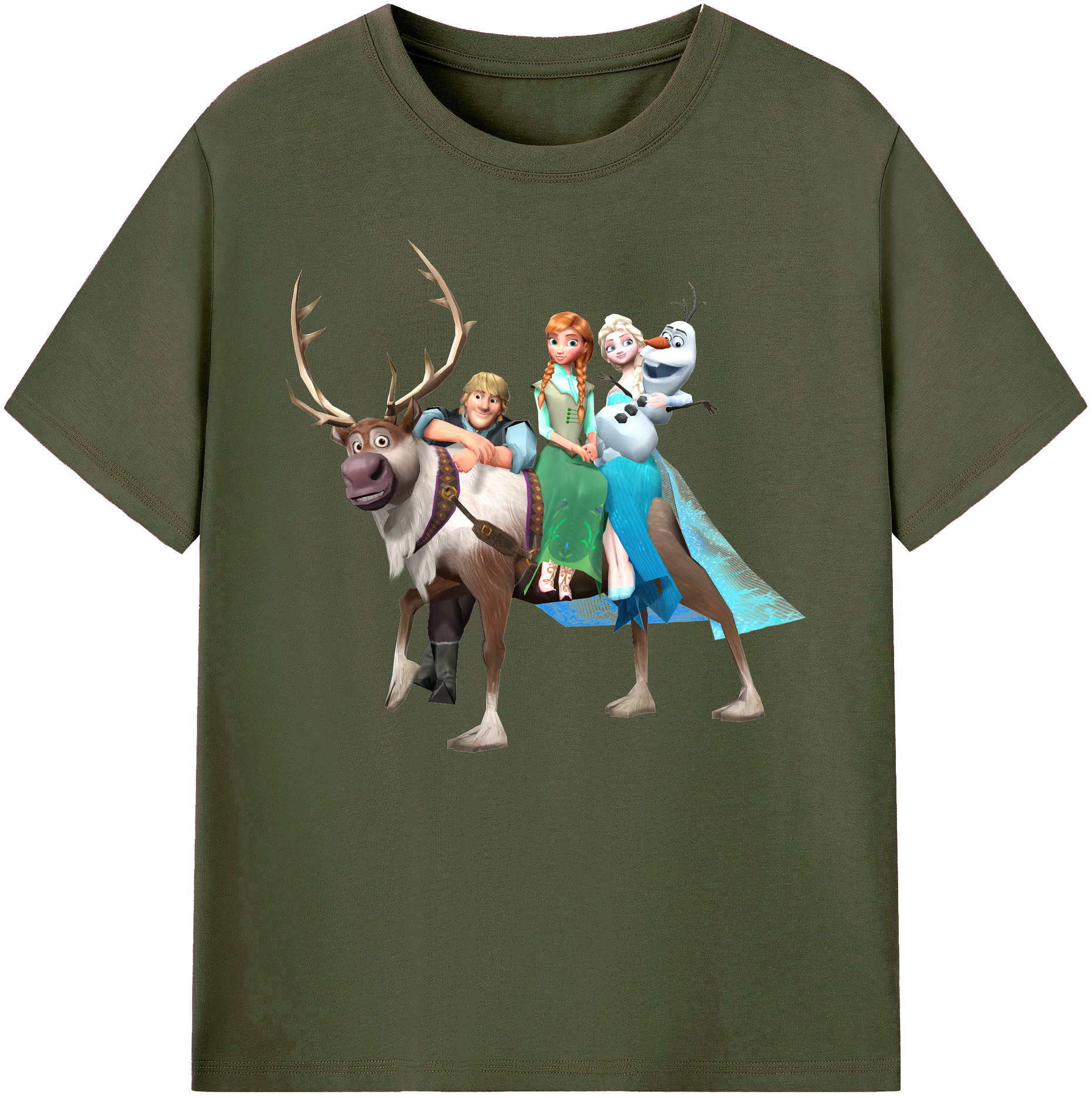 （画像用） アナと雪の女王 アンナ エルサ Frozen Anna Elsa 綿100％ メンズ半袖Tシャツ｜肌触りやわらか＆通気性